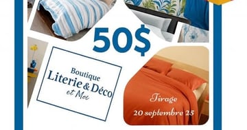 Concours Gagnez une carte cadeau de 50 $ valable sur toute notre boutique Literie & Déco et Moi