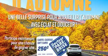 Concours Gagnez une carte-cadeau de 250 $ chez Docteur du Pare-Brise