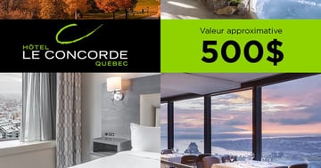 Concours Gagnez une évasion romantique à l’Hôtel Le Concorde Québec