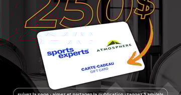Concours GAGNEZ une carte-cadeau de 250 $ chez Sports Experts!