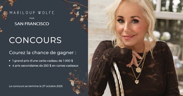Concours Mariloup Wolfe par Boutique San Francisco! Carte-cadeau de 1000$ à gagner!