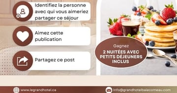 Concours Le Grand Hôtel / Resto Bar Le Blues - GAGNEZ VOTRE ESCAPADE DE RÊVE !