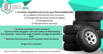 Concours Pneus mobile SML - GAGNEZ 50$ EN ESSENCE!