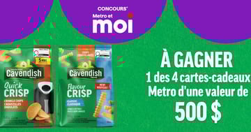 Concours Metro - Gagnez 1 des 4 cartes-cadeaux Metro d’une valeur de 500 $ !