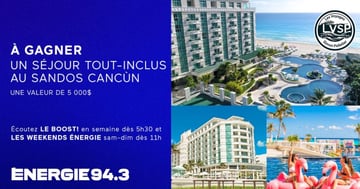 Concours Energie 94,3 - Échappez à l’hiver grâce aux Voyages Simon Pelletier !