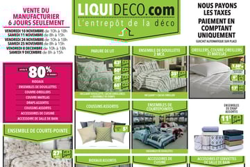 Circulaire Liquideco - Vente du Manufacturier