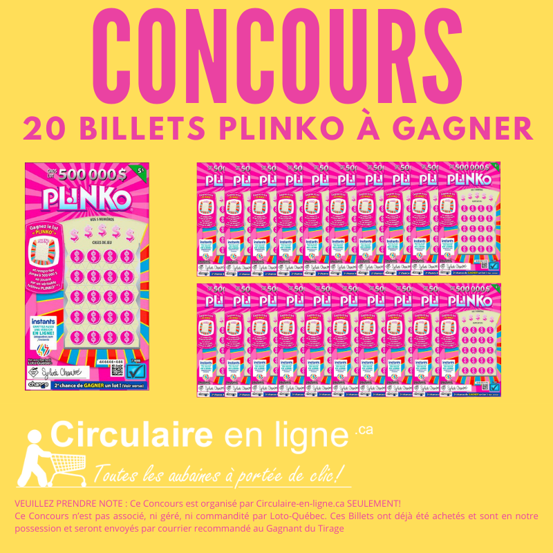 À Gagner: 20 Billets Plinko