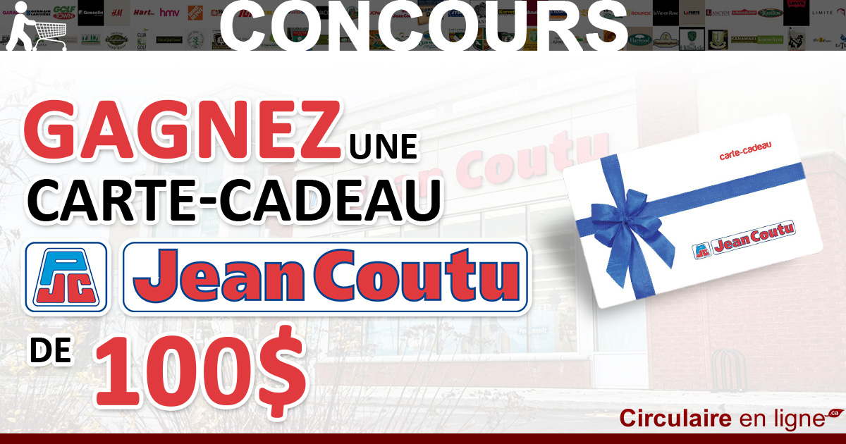 À Gagner: Une Carte-cadeau chez Jean Coutu de 100 $