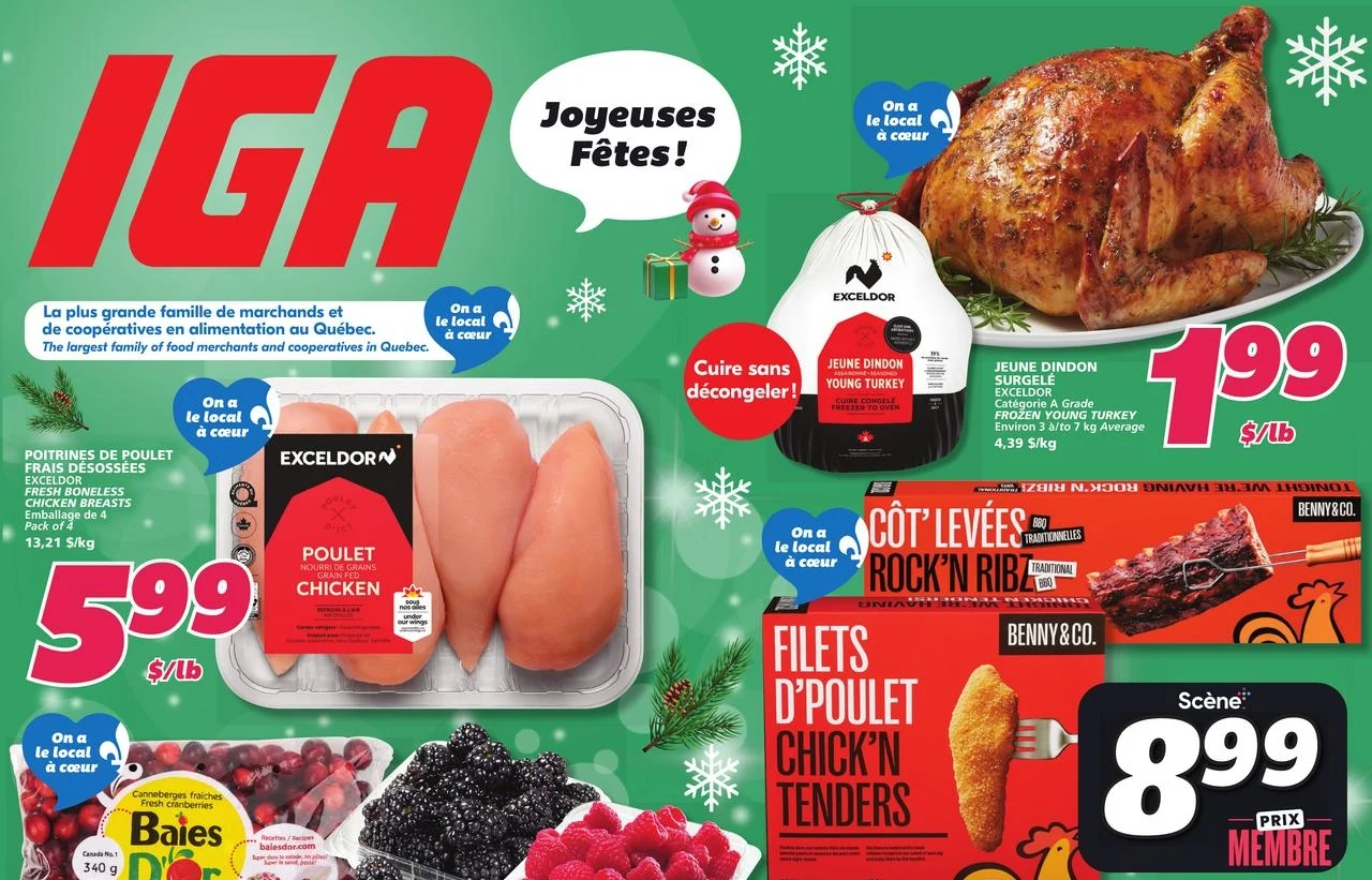 Rabais des Fêtes en vedette chez IGA (du 11 au 17 décembre 2025)