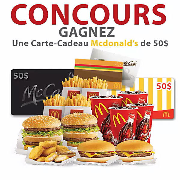 Concours Gagnez une CarteCadeau McDonald