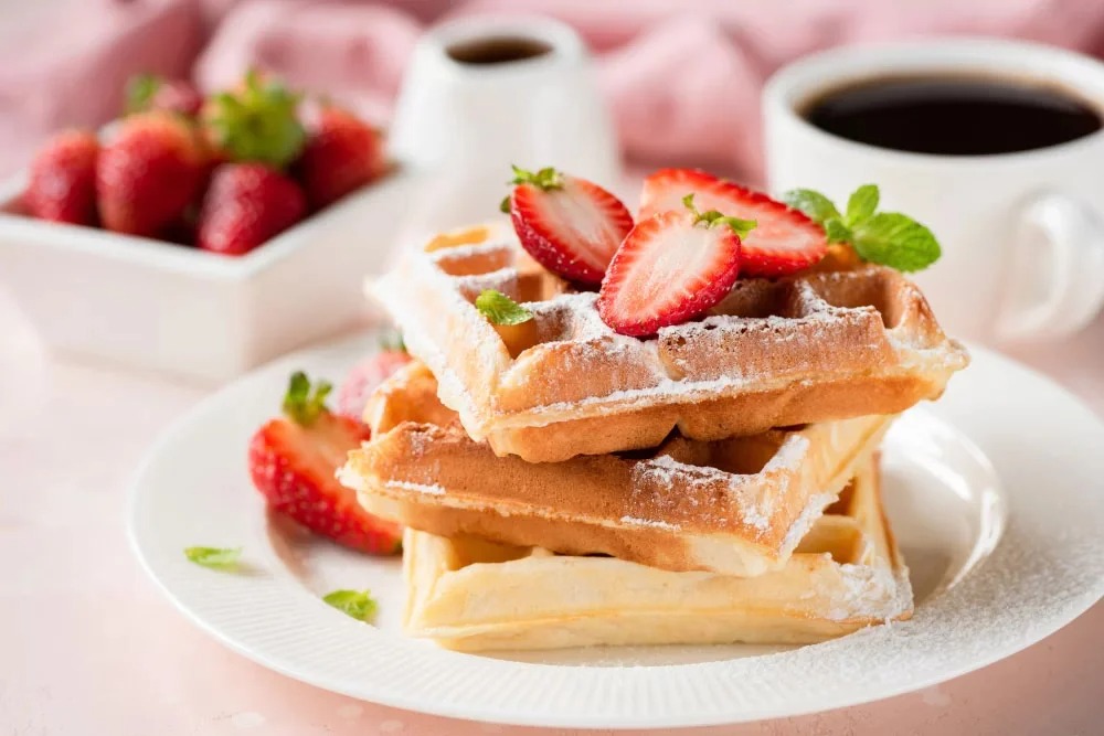 D&eacute;jeuner Gaufres aux Fraises