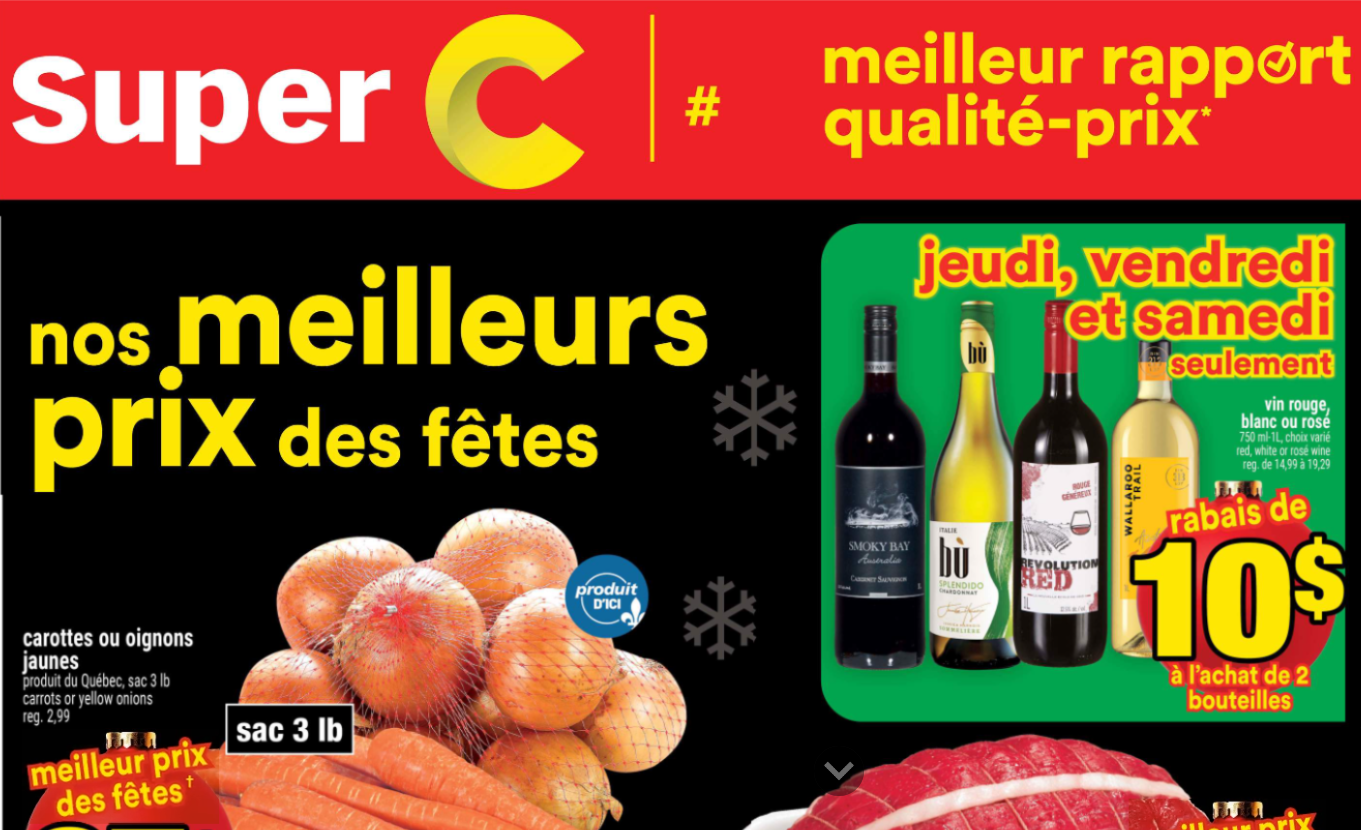 Meilleurs Rabais Super C du 11 au 17 Décembre 2025