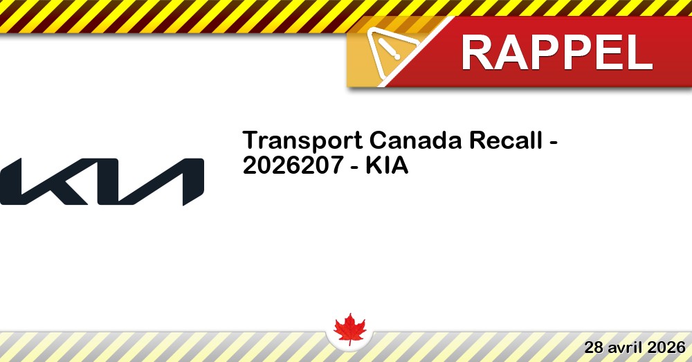 Image du rappel: Transport Canada Recall - 2026207 - KIA