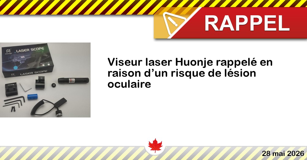 Viseur laser Huonje rappelé en raison d’un risque de lésion oculaire Image du rappel: Viseur laser Huonje rappelé en raison d’un risque de lésion oculaire