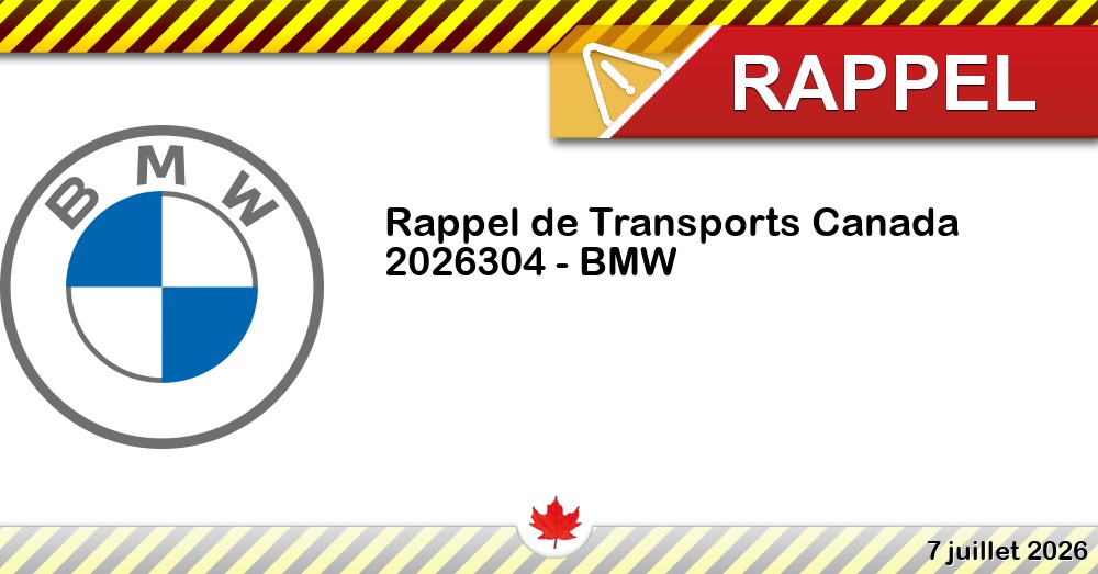 Image du rappel: Numéro de rappel de Transports Canada - 2026304 - BMW