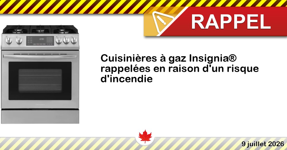 Cuisinières à gaz Insignia® rappelées en raison d'un risque d'incendie Image du rappel: Cuisinières à gaz Insignia® rappelées en raison d'un risque d'incendie