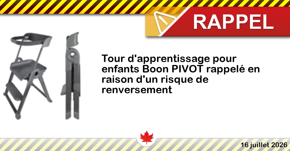 Image du rappel: Tour d'apprentissage pour enfants Boon PIVOT rappelé en raison d'un risque de renversement