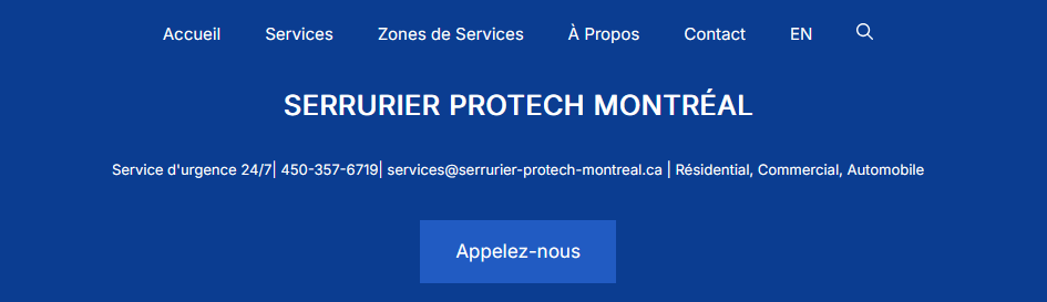 Serrurier Protech Montreal - Service de serrurier d'urgence mobile rapide 24/7