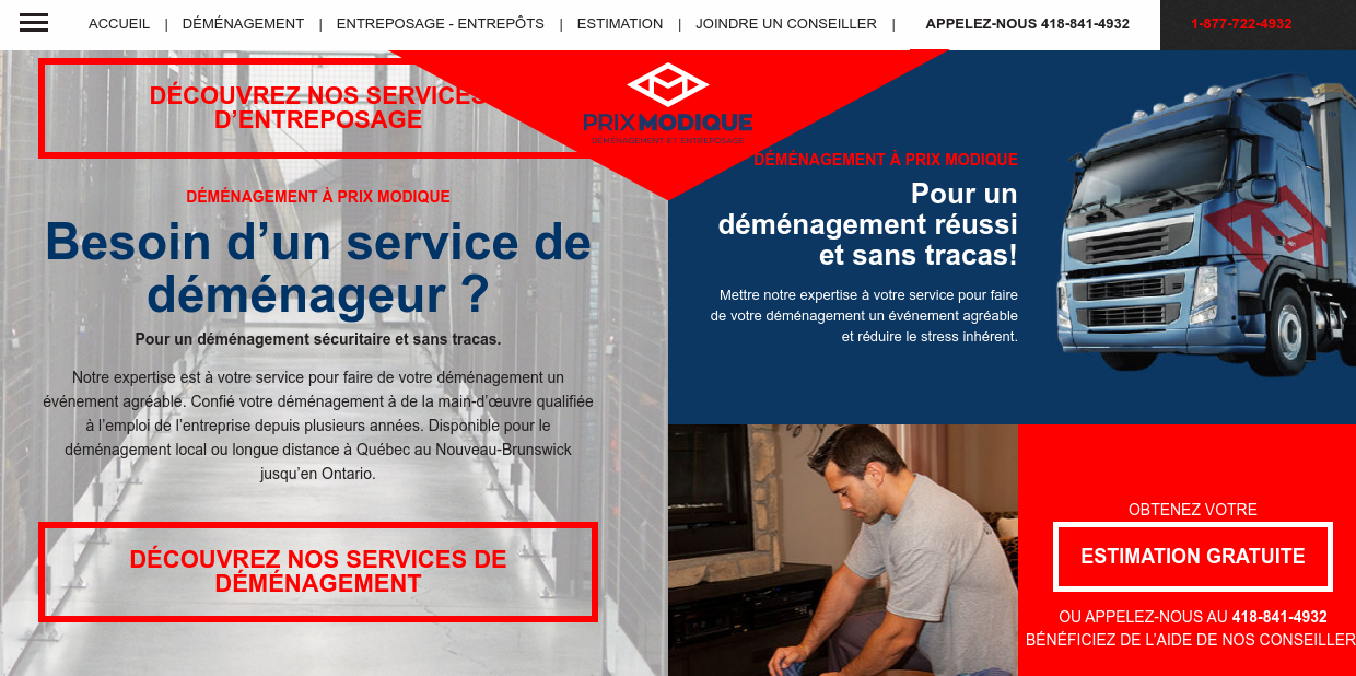 Déménagement Prix Modique - Résidentiel Commercial et Entreposage