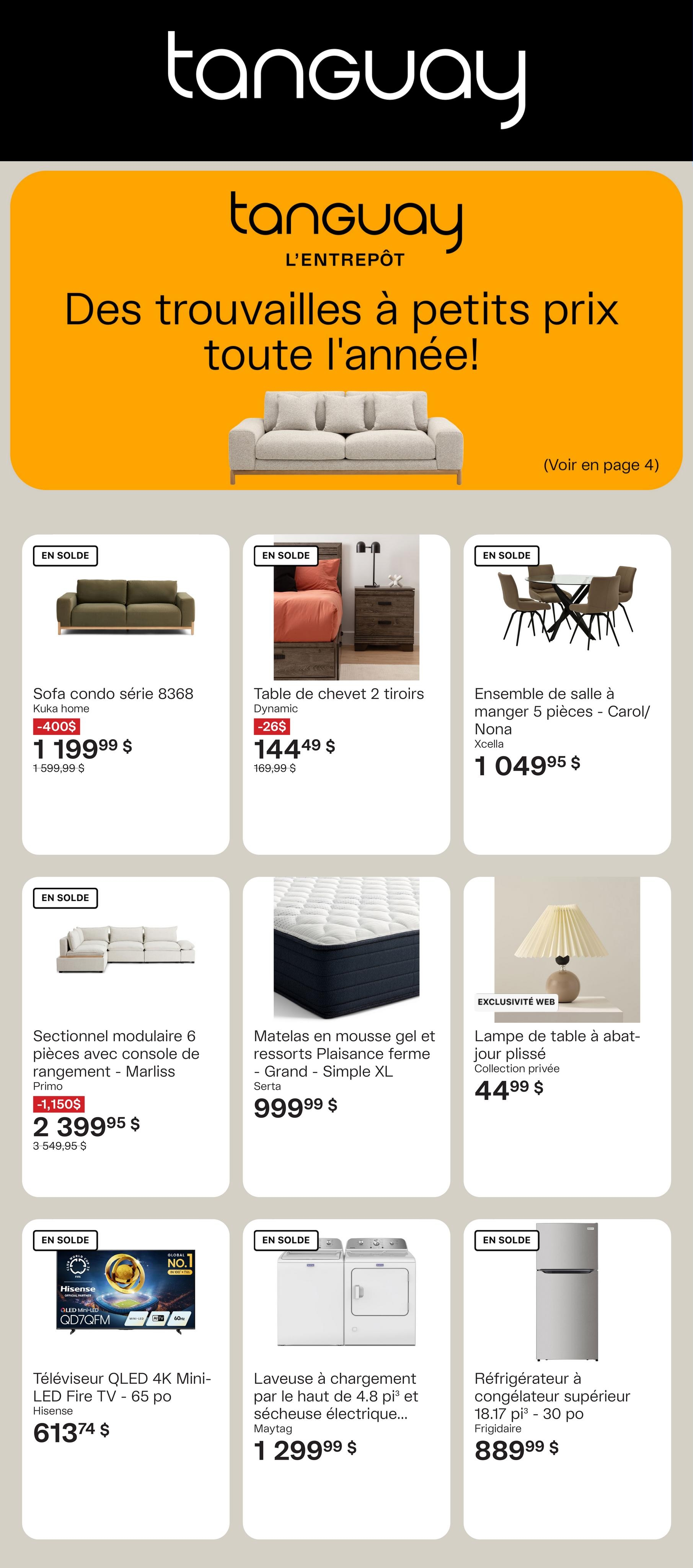 Circulaire Ameublements Tanguay