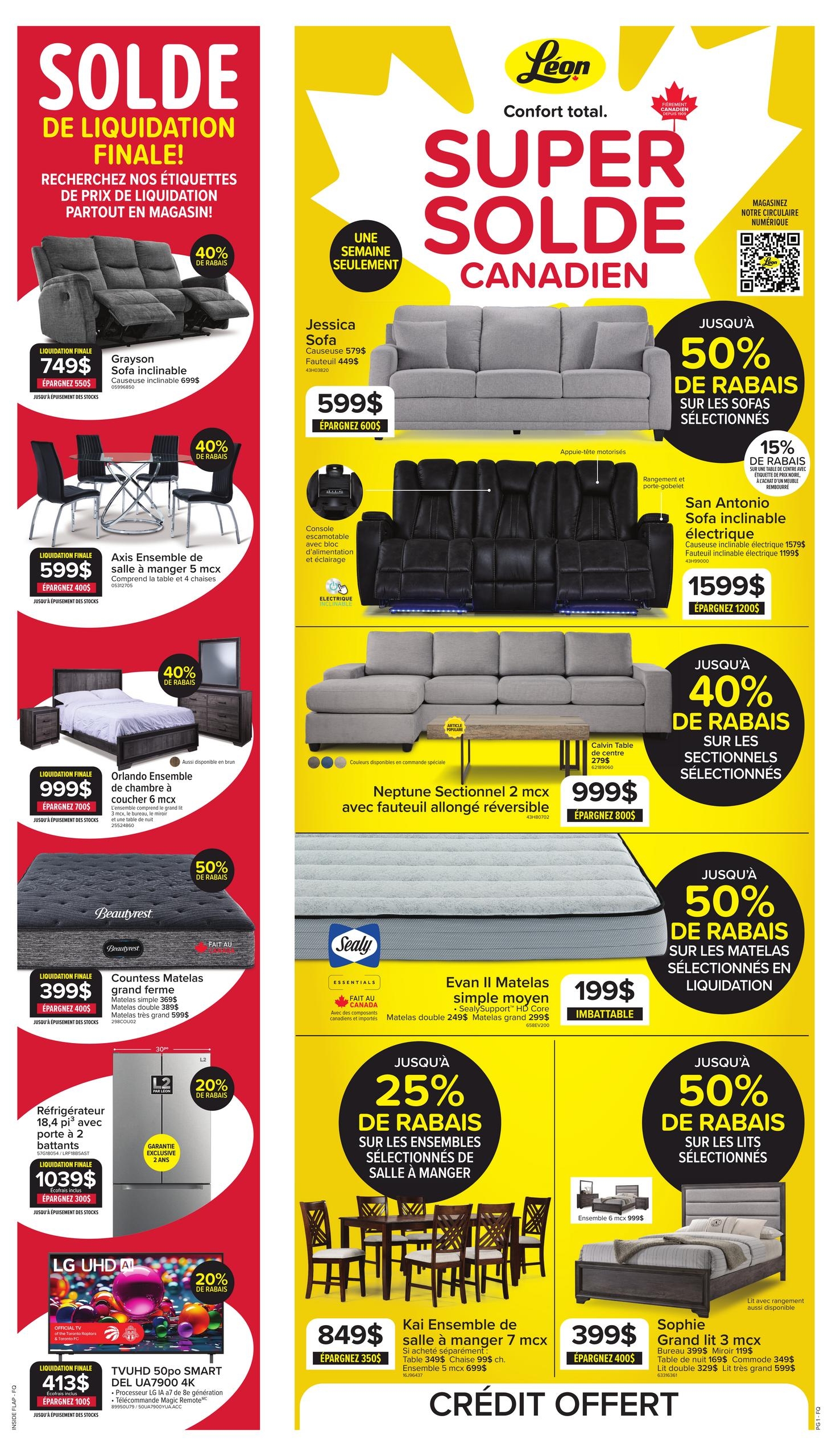 Circulaire Meubles Léon - Super Solde Canadien
