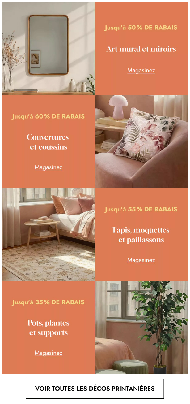 Meilleures vendeurs déco, Jusqu'à -60 %