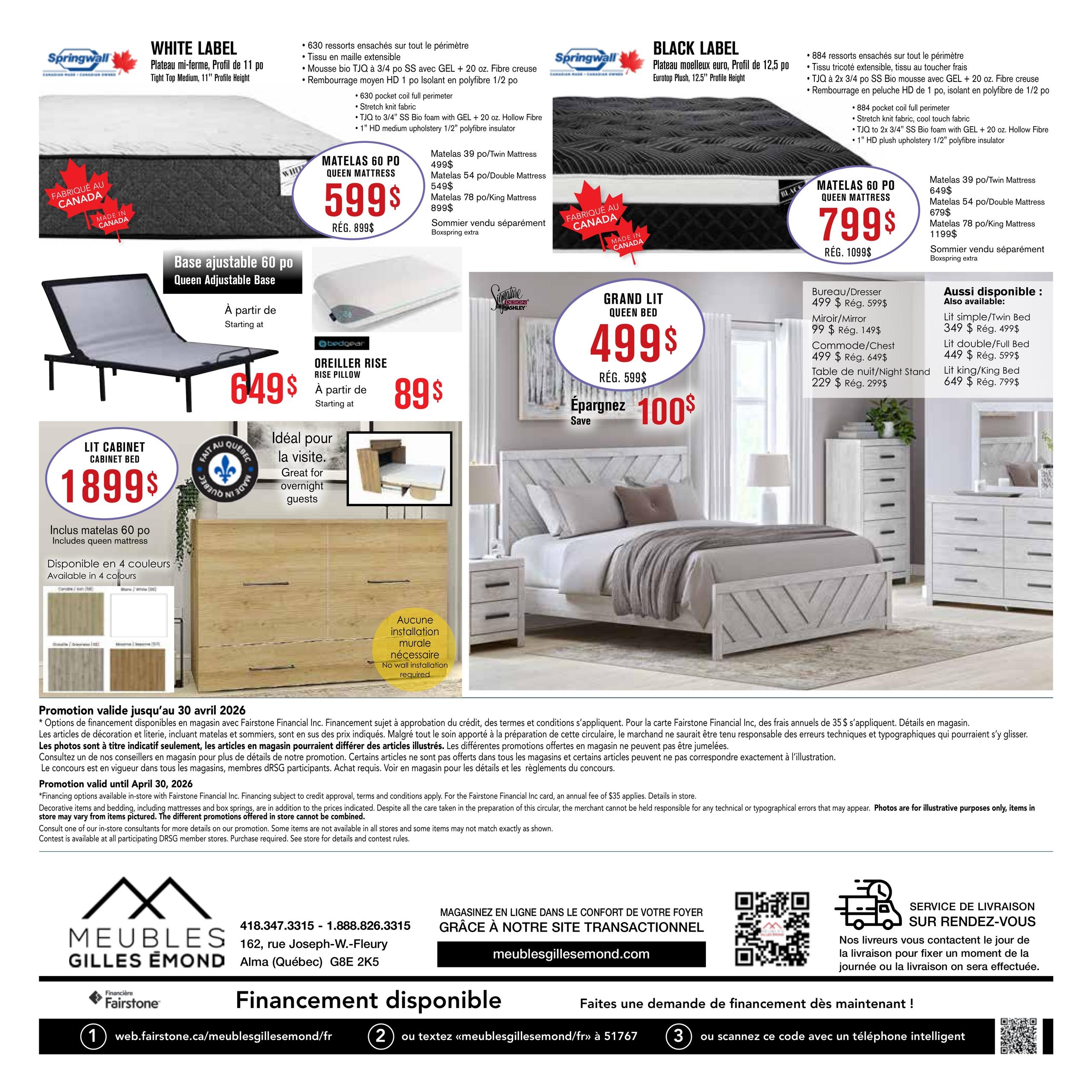 Circulaire Meubles Gilles Émond - Éclat printanier