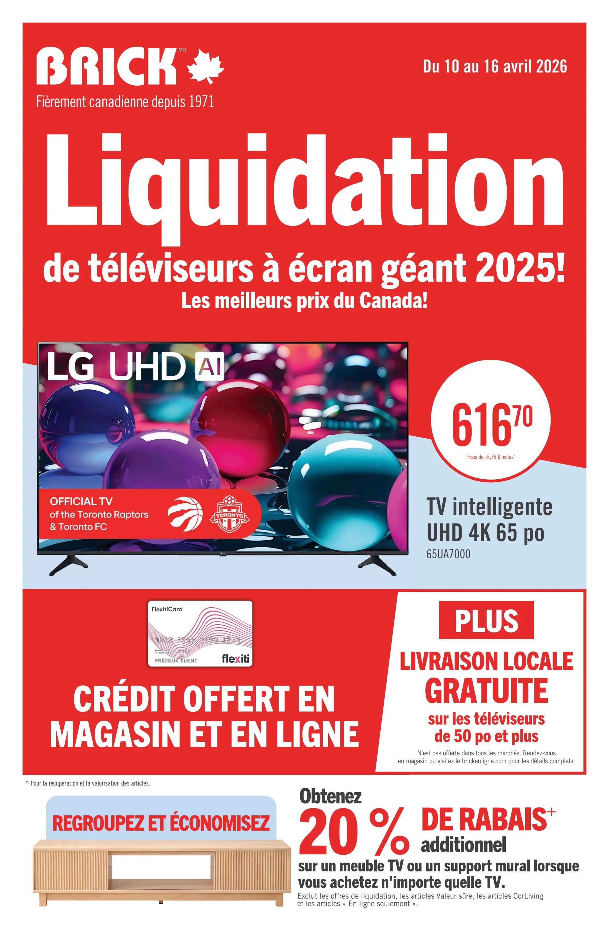 Circulaire Brick - Liquidation de téléviseurs à écran géant