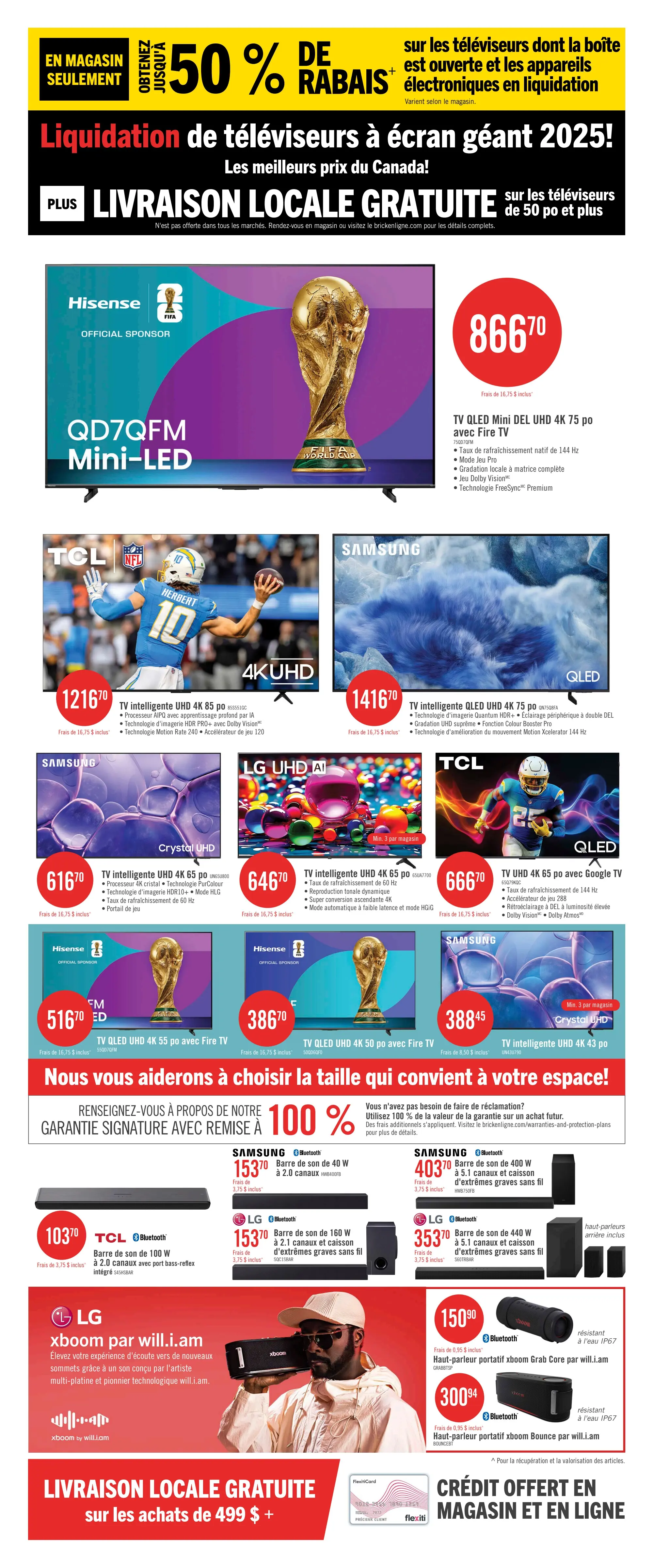 Circulaire Brick - Liquidation de téléviseurs à écran géant