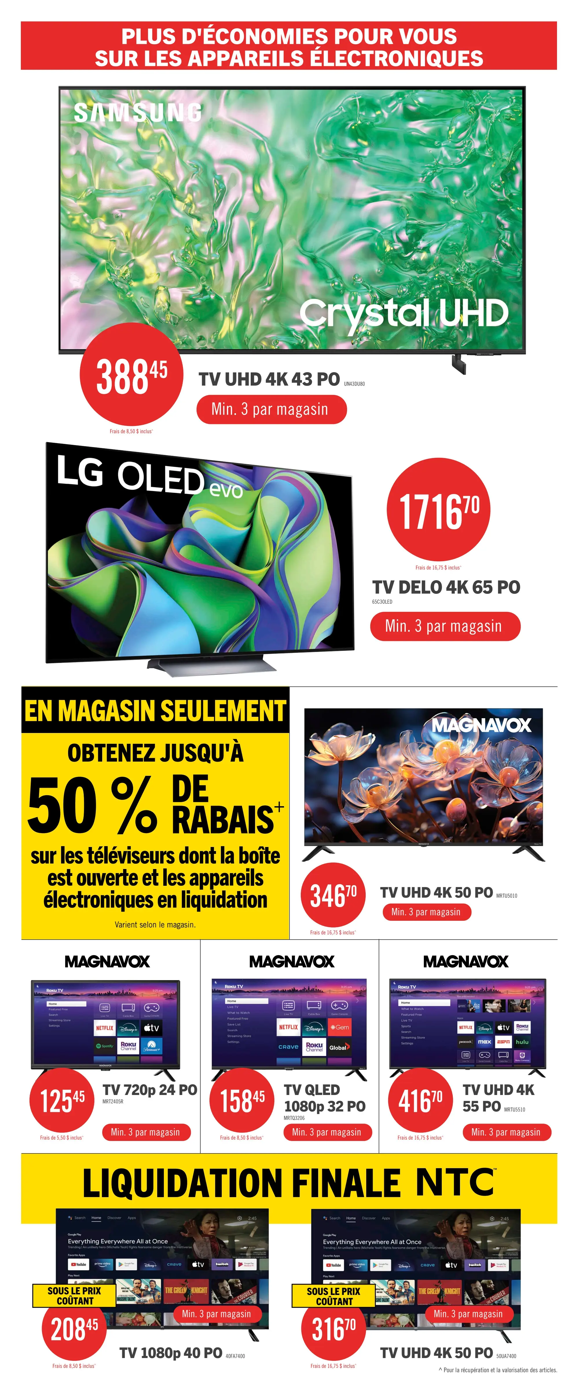 Circulaire Brick - Liquidation de téléviseurs à écran géant