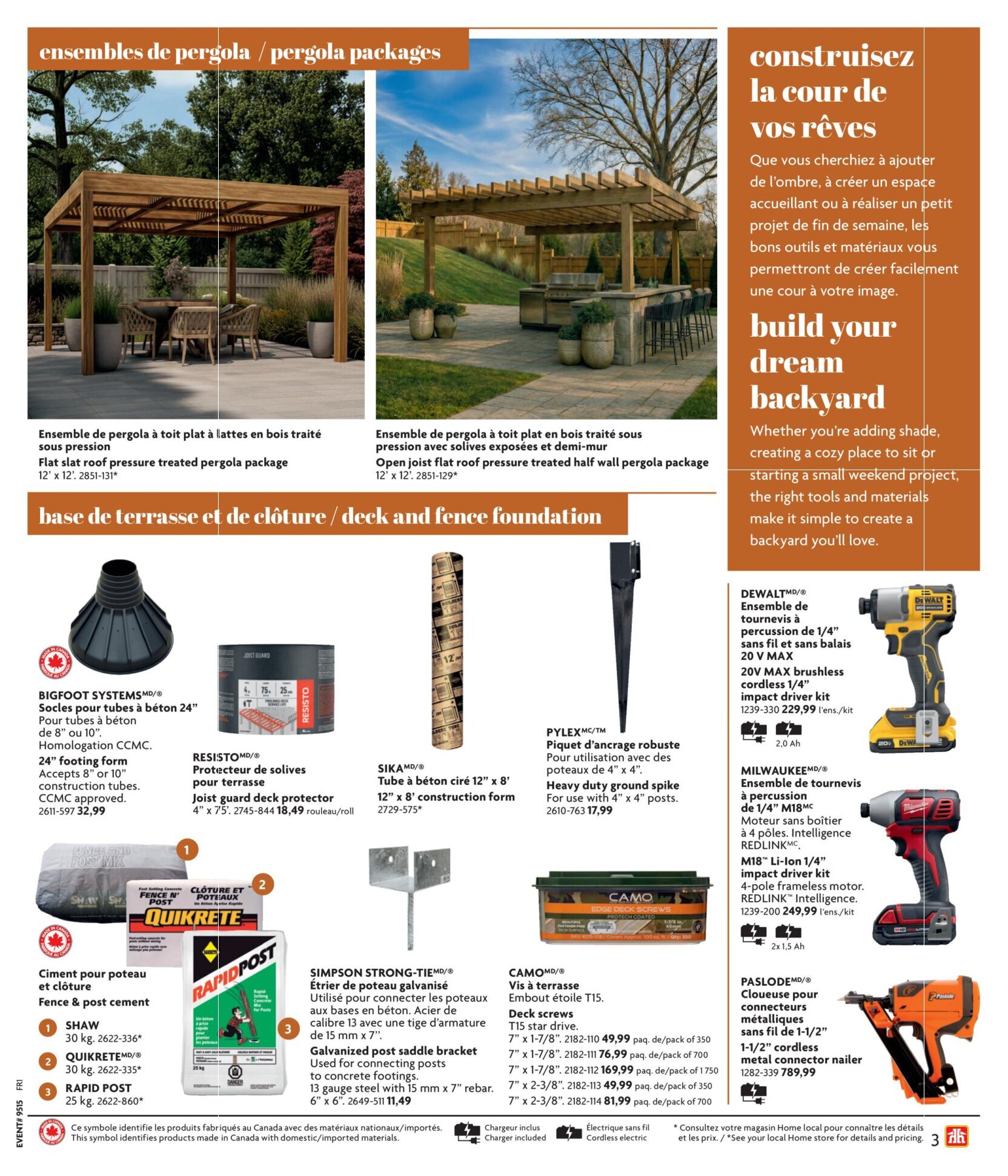 Circulaire Home Hardware - Guide de construction
