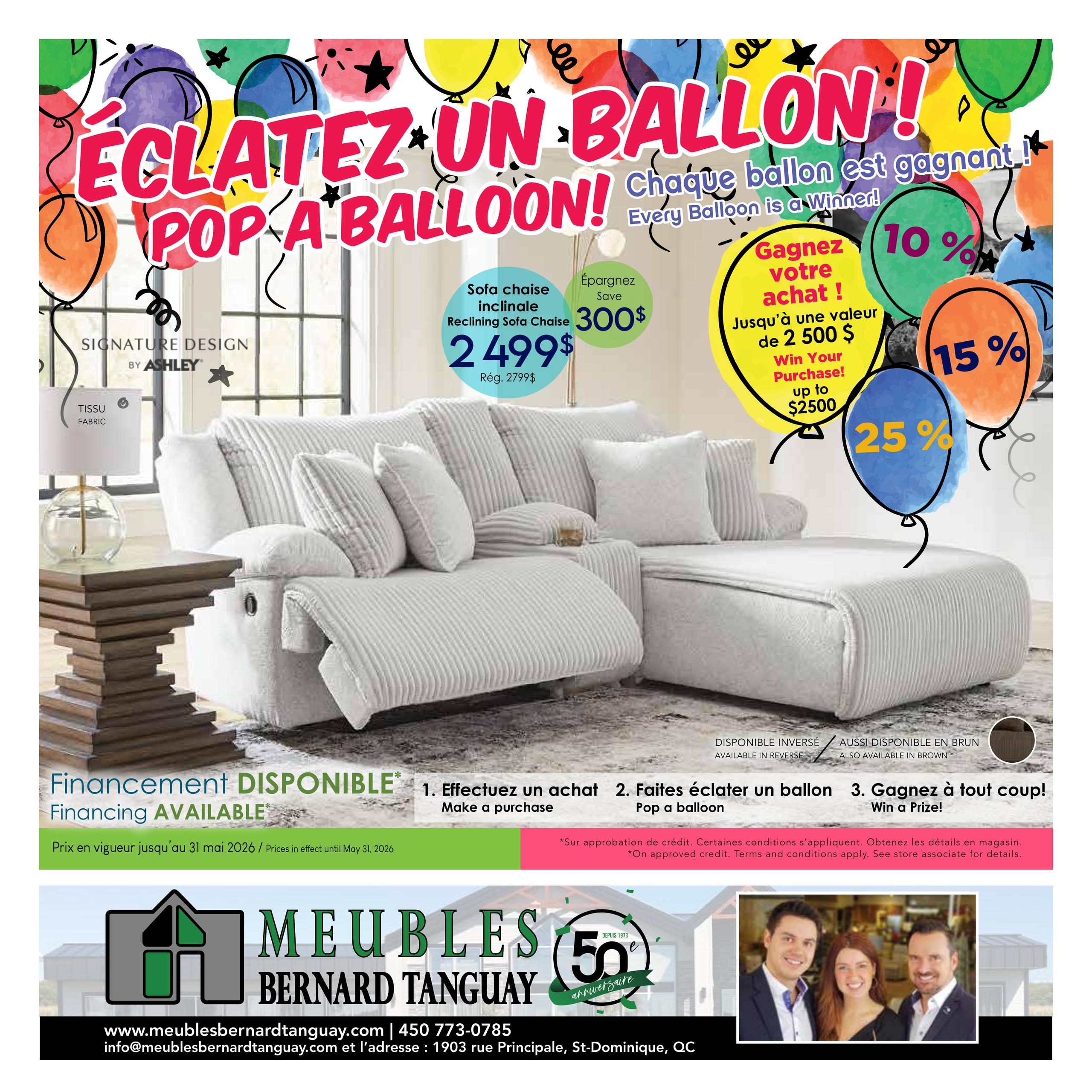 Circulaire Meubles Bernard Tanguay - Éclatez un ballon !