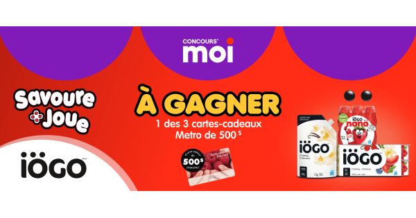 Concours Metro Gagnez l'une des trois cartes-cadeaux de 500$!