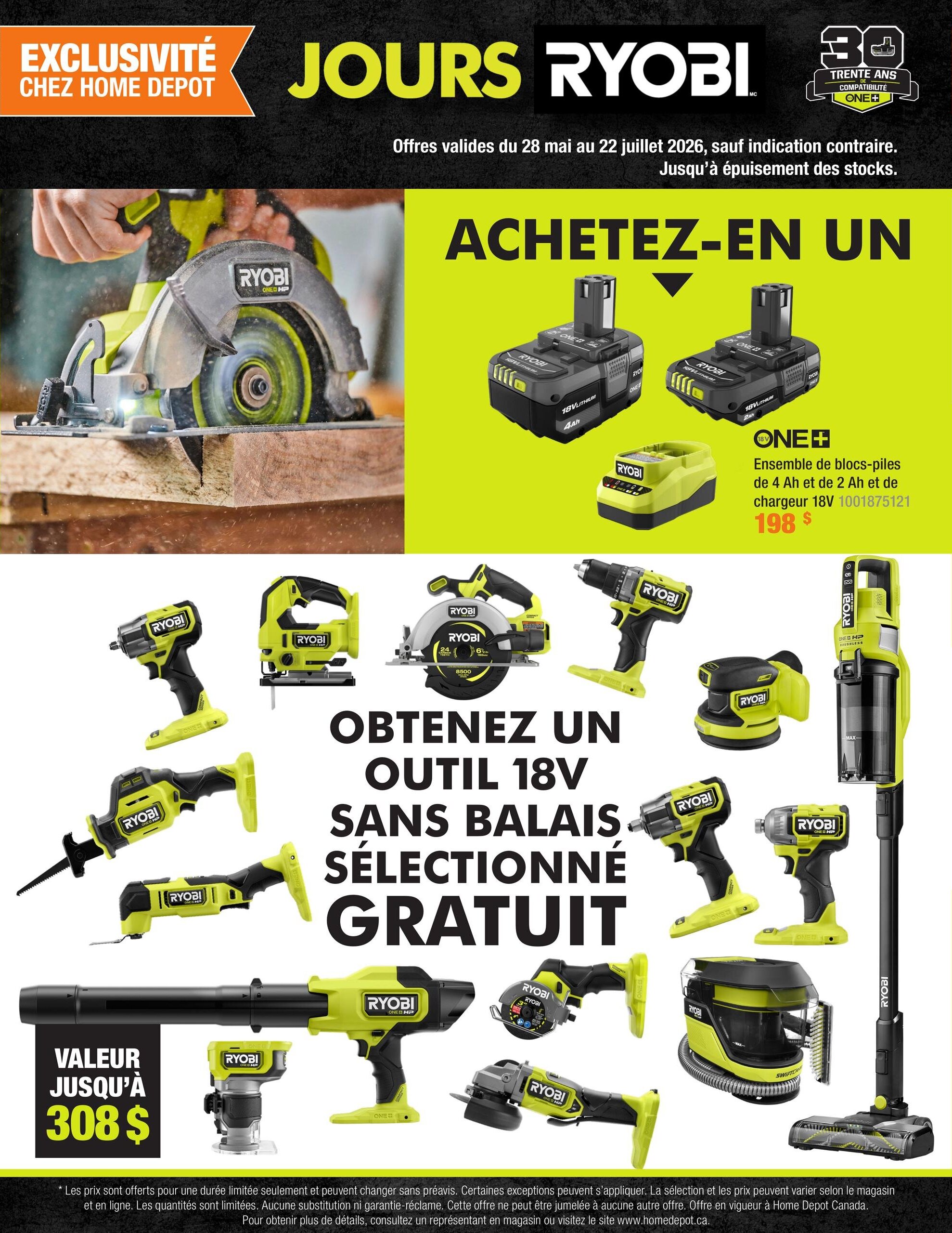Circulaire Home Depot - Jours Ryobi