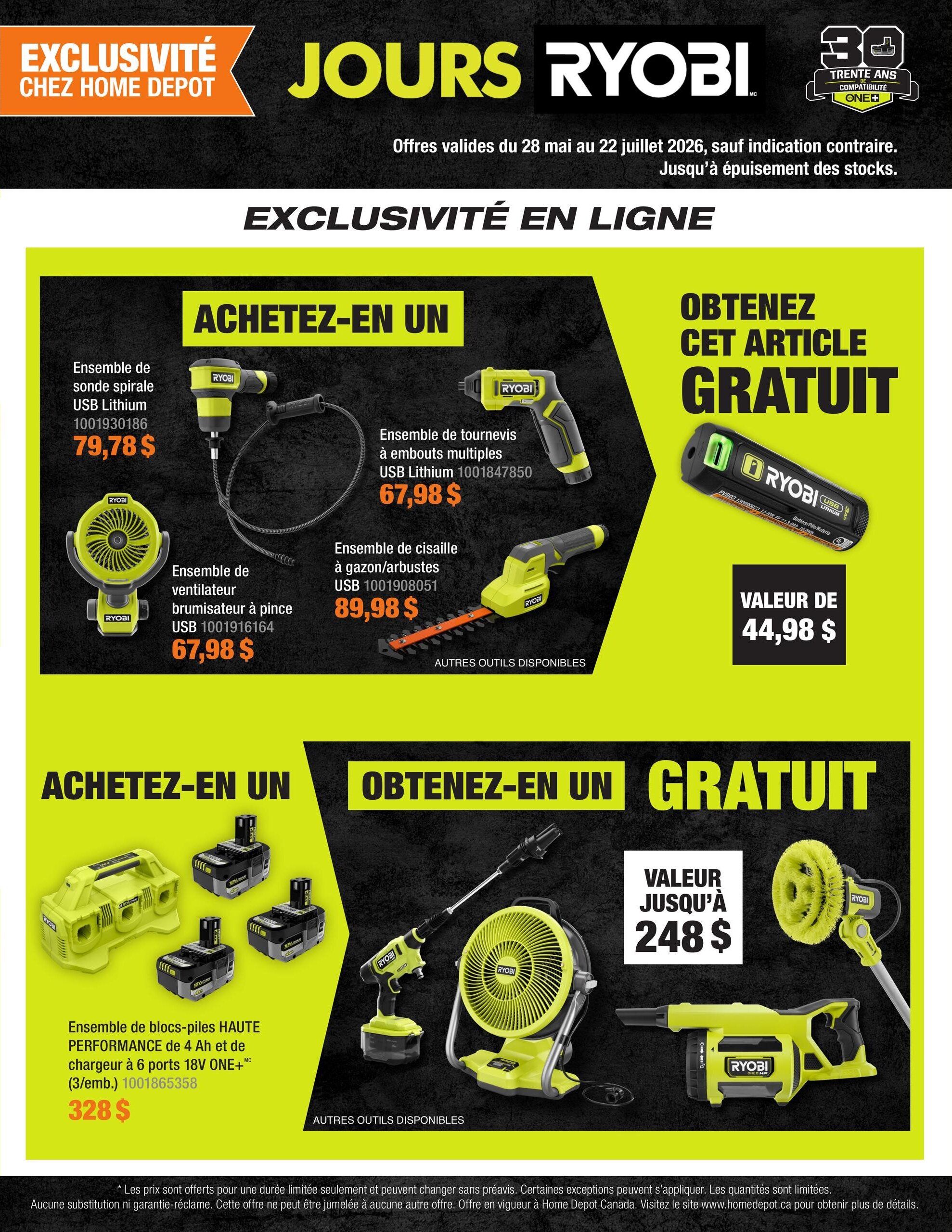 Circulaire Home Depot - Jours Ryobi