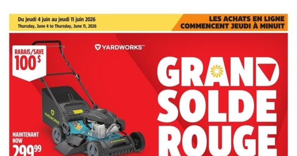 Circulaire Canadian Tire - Grand Solde rouge