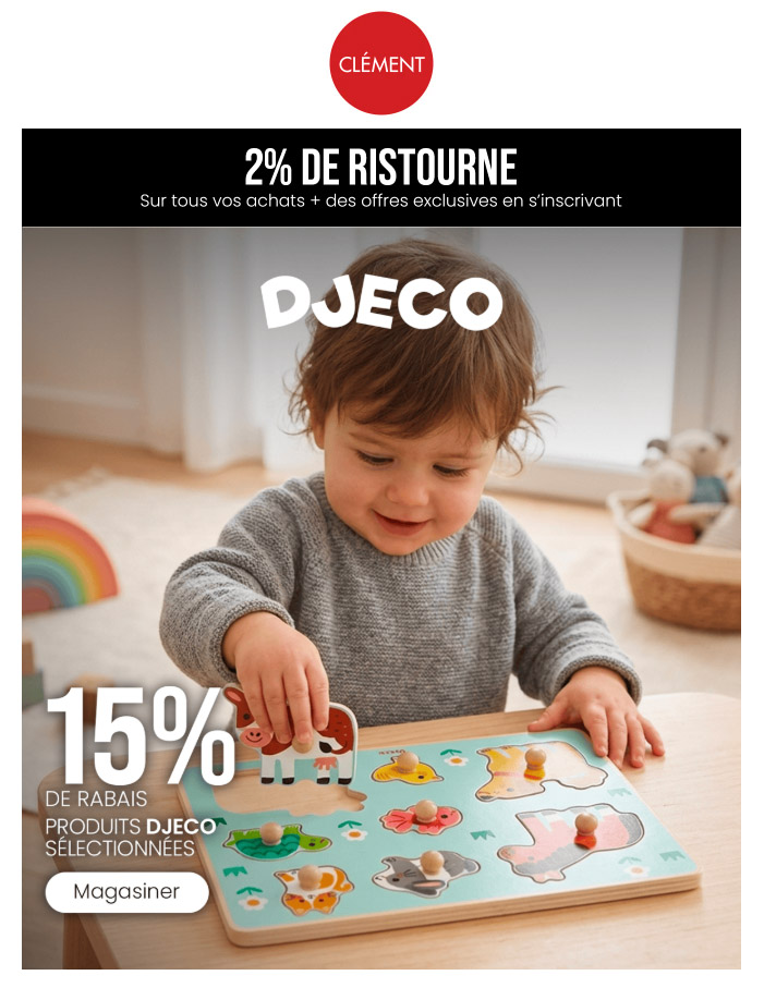 15% de rabais sur Djeco
