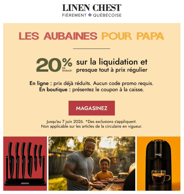 Aubaines fête des Pères en cours