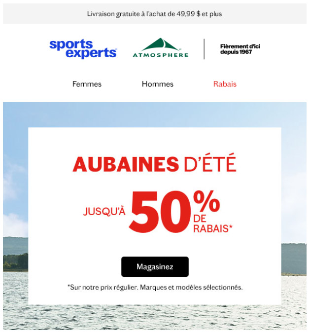 Jusqu’à 50% de rabais sur vos essentiels d’été