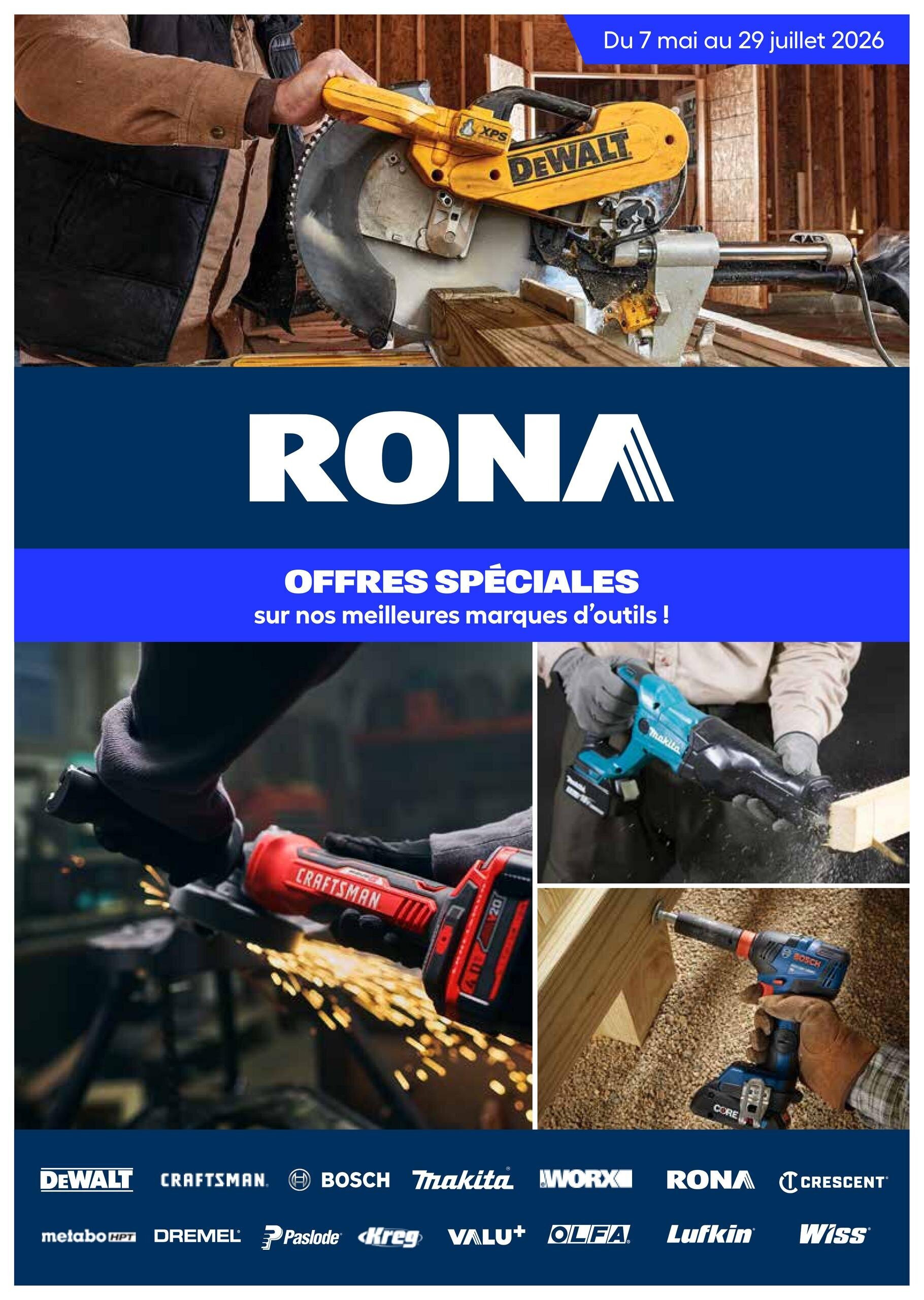 Circulaire Rona - Offres spéciales sur nos meilleures marques d'outils