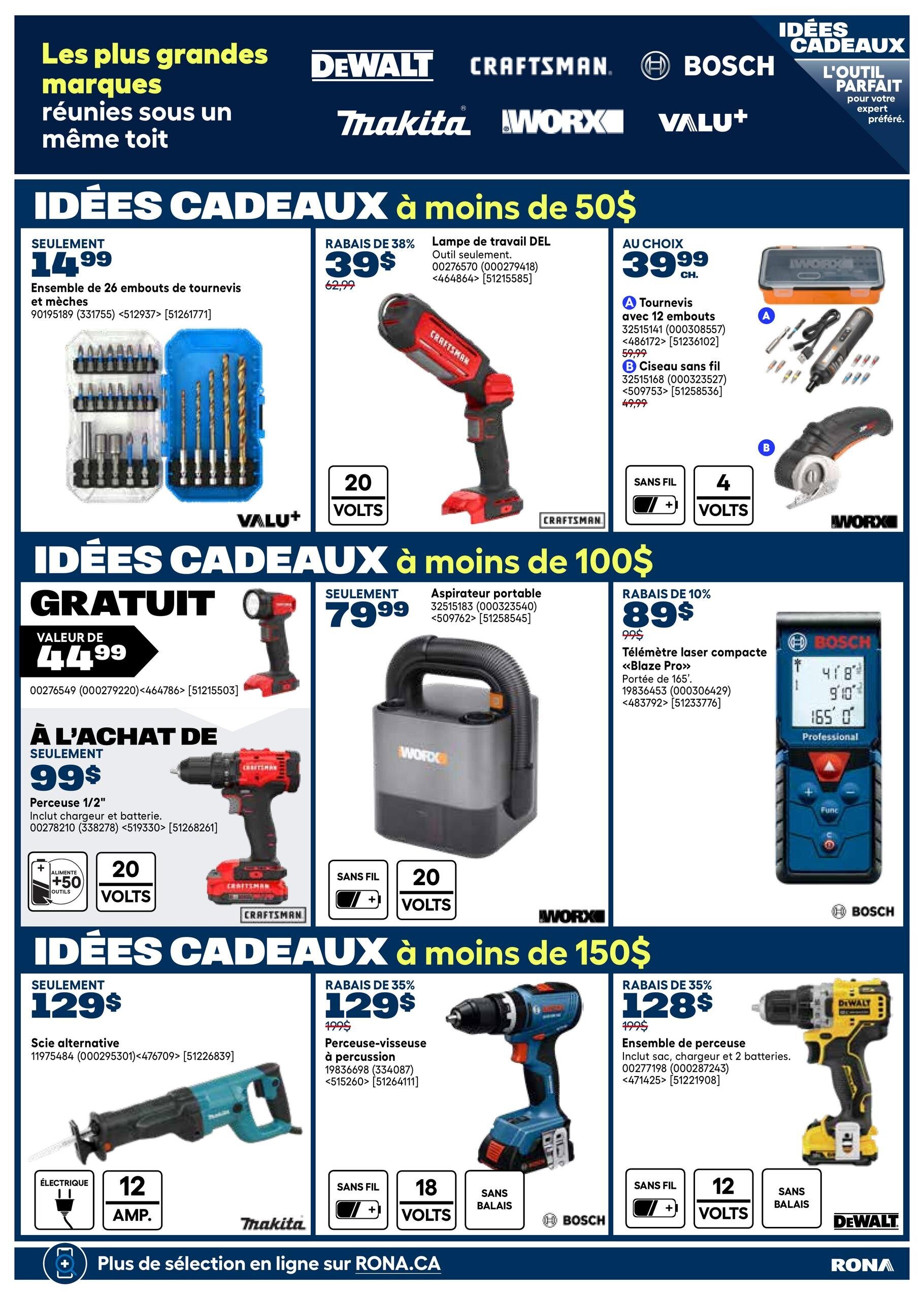 Circulaire Rona - Offres spéciales sur nos meilleures marques d'outils