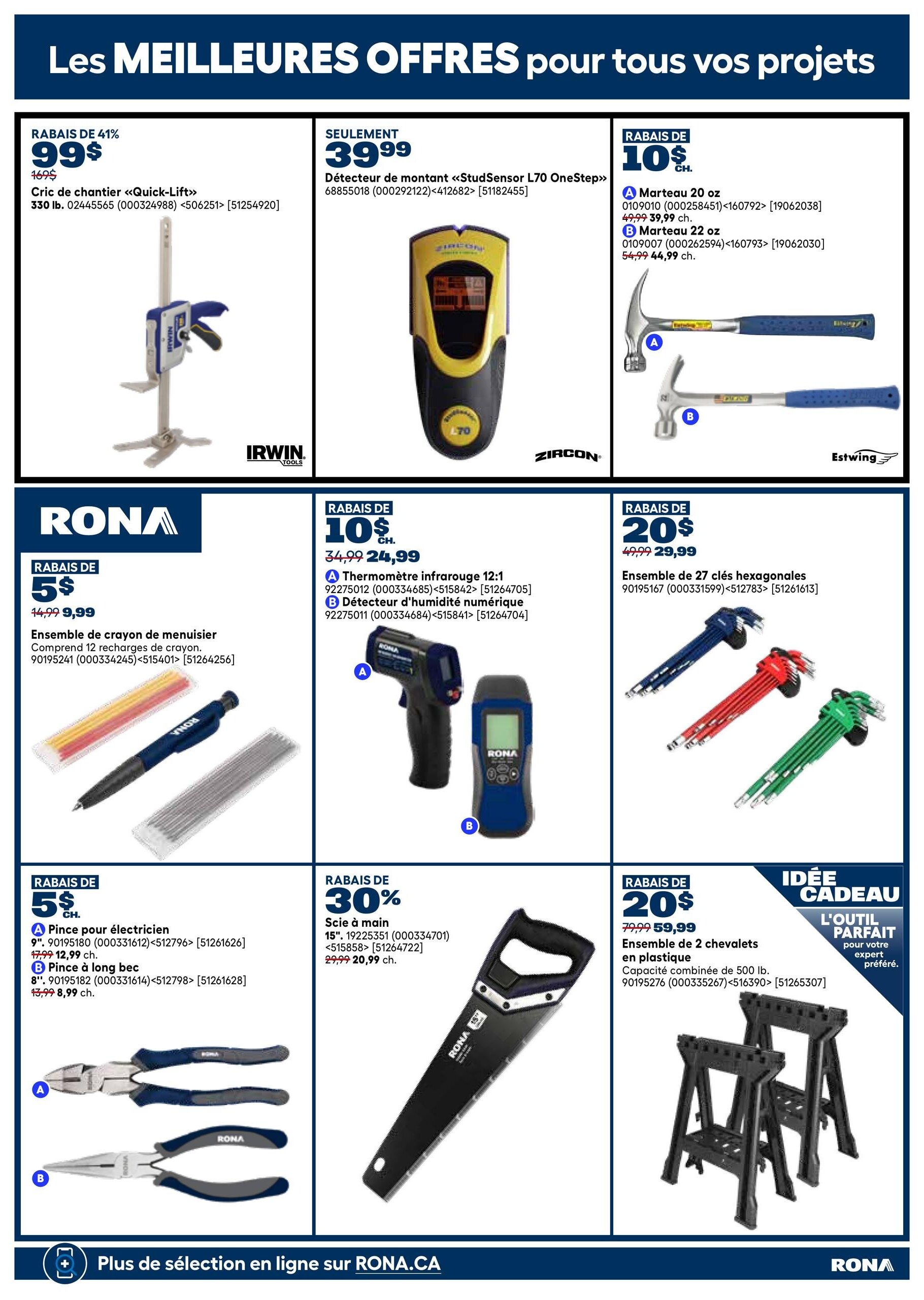 Circulaire Rona - Offres spéciales sur nos meilleures marques d'outils