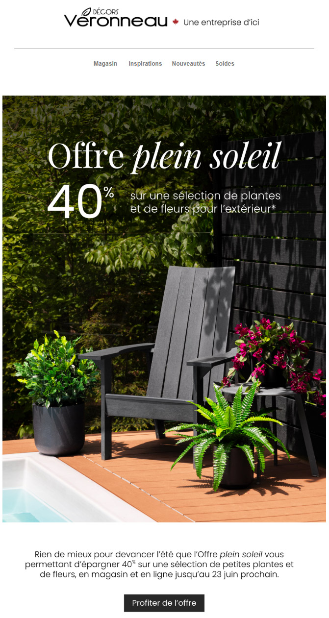 40% pour passer en mode été!