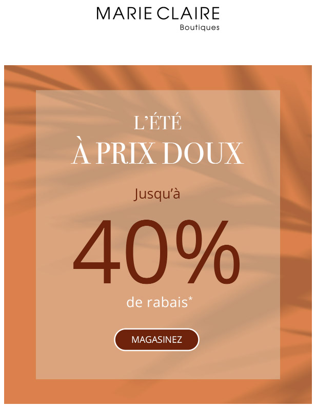 Jusqu'à 40% de rabais
