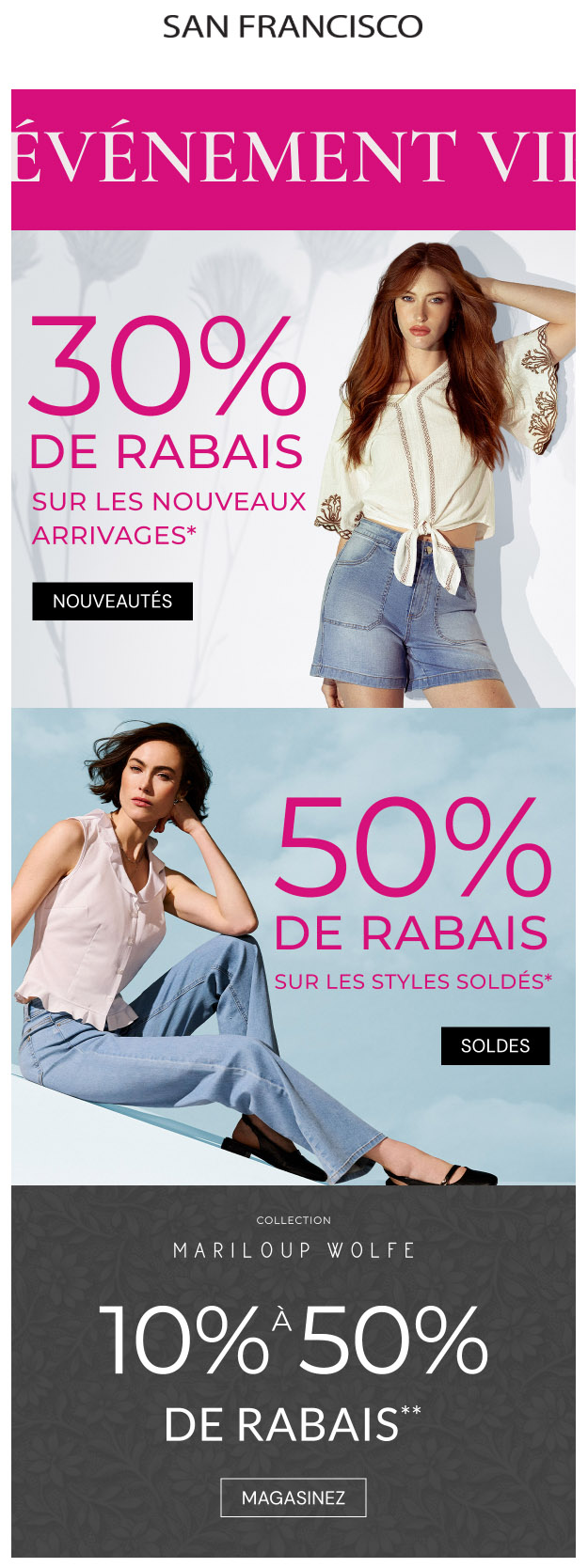 Nouveaux arrivages : 30% de rabais