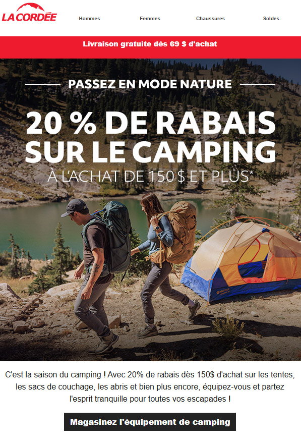 Votre équipement pour le camping