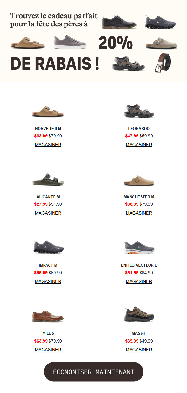 Super offre: 20% de rabais pour papa!