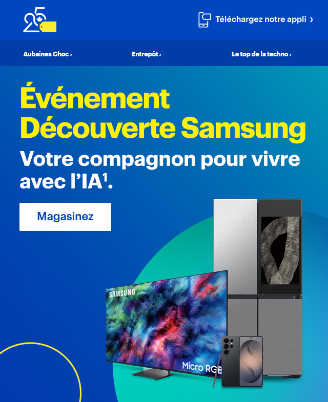 Alerte aubaine! Énormes rabais sur les produits de Samsung.