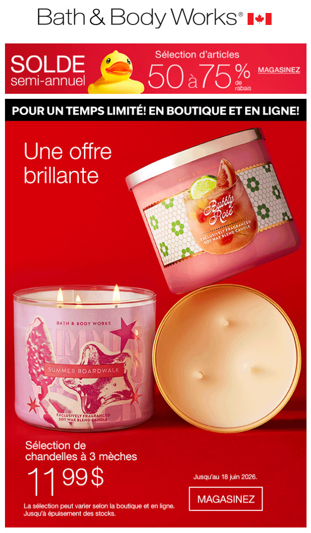 Sélection de chandelles prêtes à briller à 11,99 $