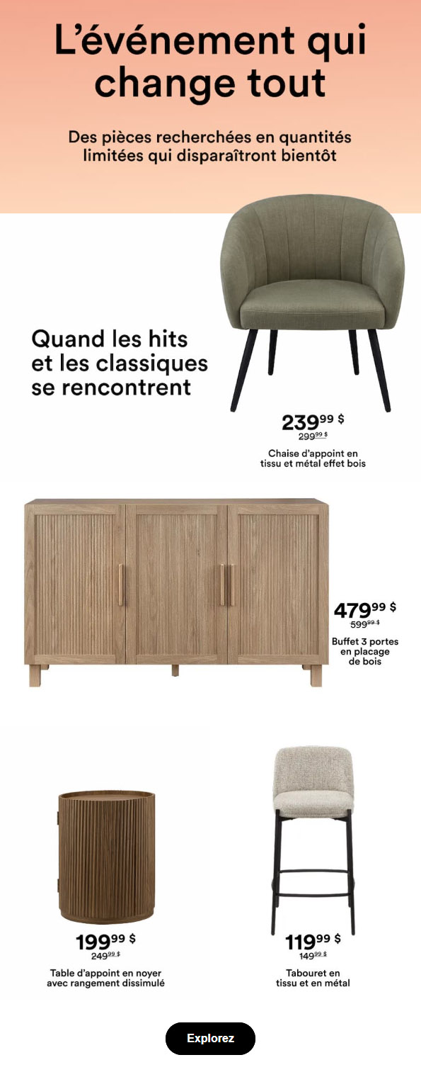 20 % de rabais sur tout. Maintenant.